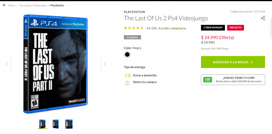 The Last Of Us II a $24.990 en Falabella
