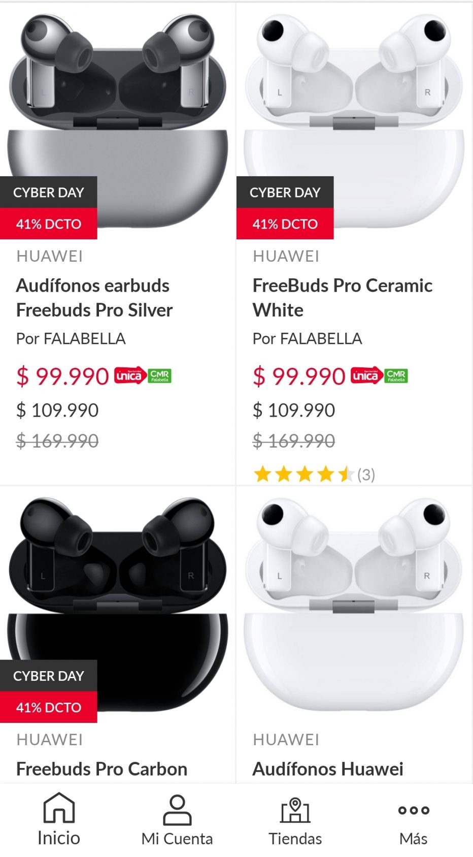 Freebuds Pro a $99.990 en Falabella