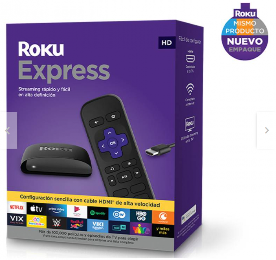 Roku Express Dispositivo de Streaming HD en Falabella a $24.990 con CMR