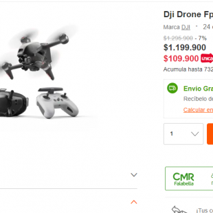 Dji Drone Fpv Combo a $109.990 en Linio