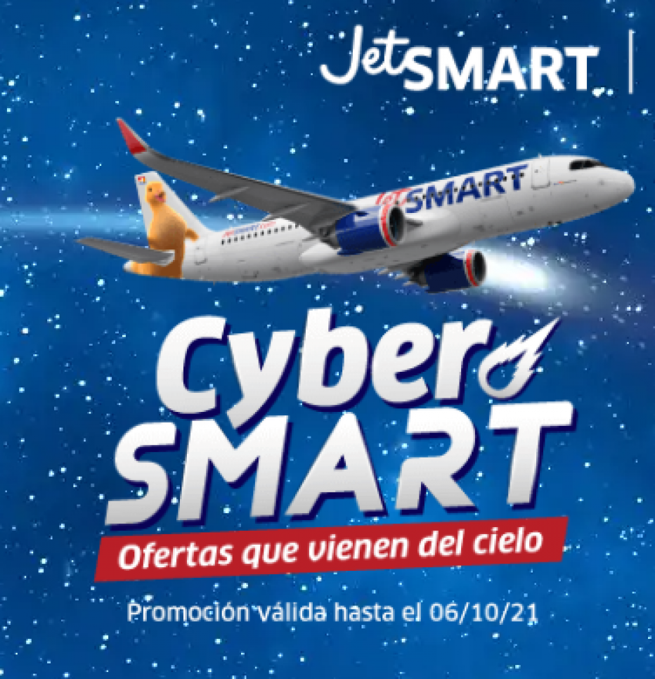 Jetsmart con pasajes desde $8.797 por tramo (tasas incluidas)